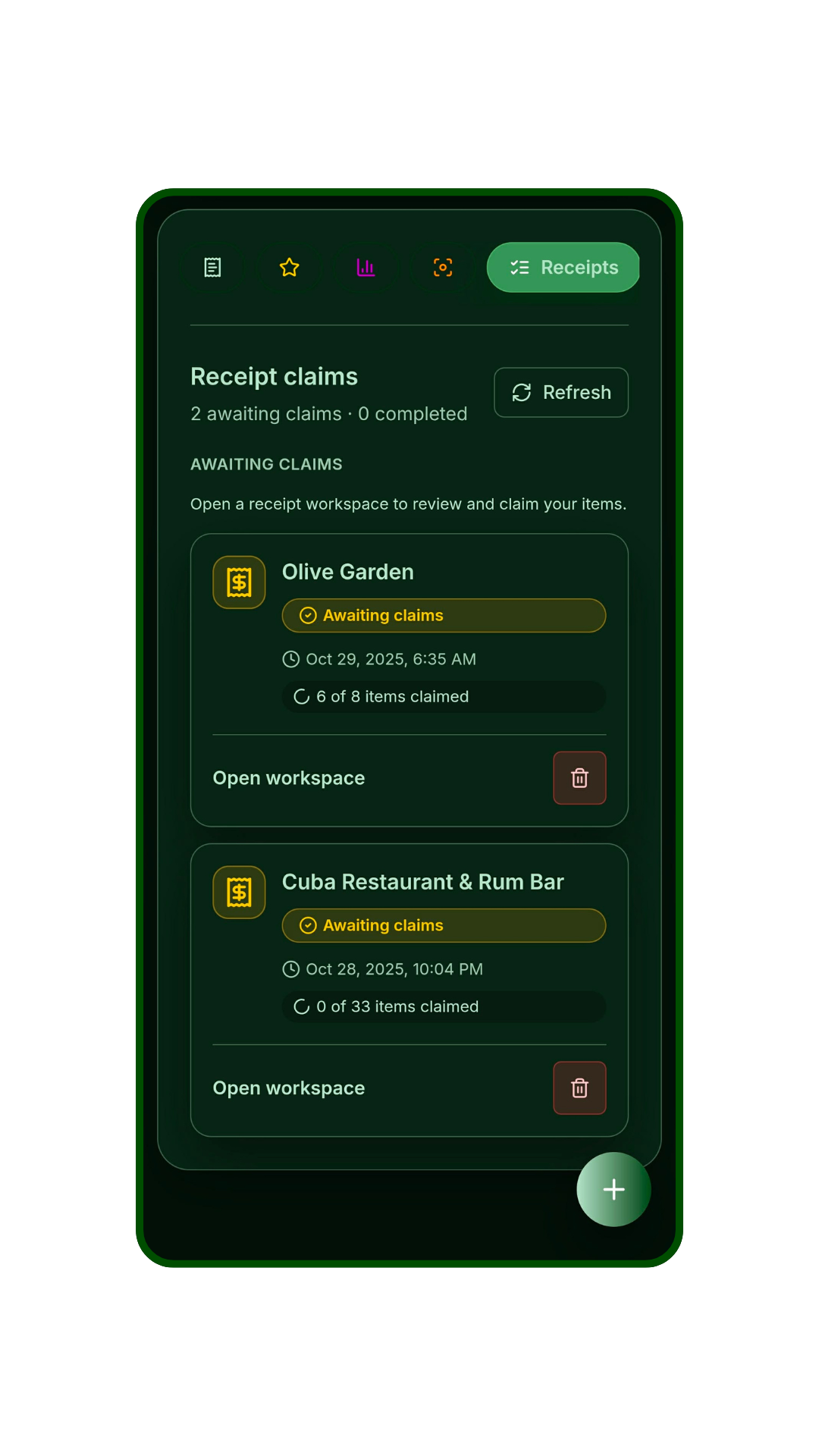 View Uploaded Receipts